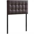 Modern Vinyl Twin Tufted Panel Headboard in Brown