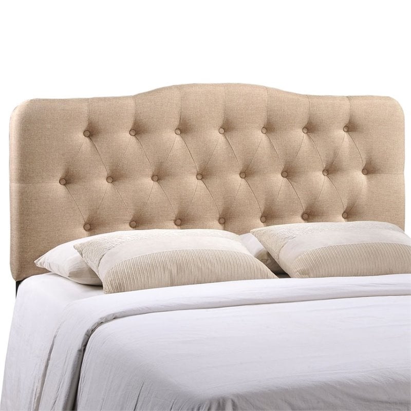 Queen Tufted Panel Headboard in Beige