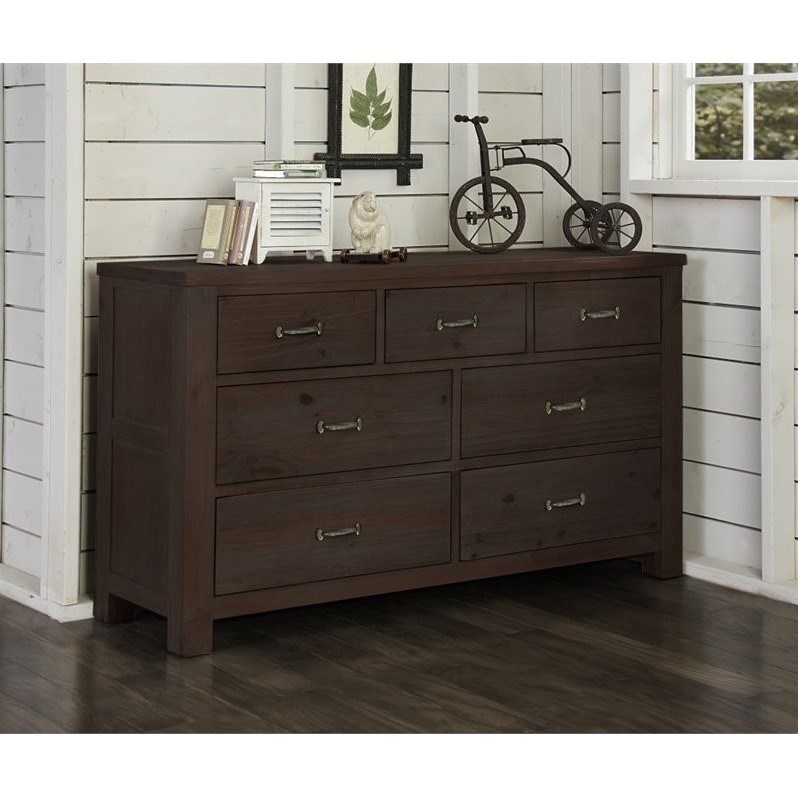 Rosebery Kids 7 Drawer Dresser in Espresso