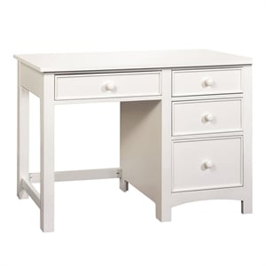roseberry kids 4-drawer transitional solid wood kids desk in white