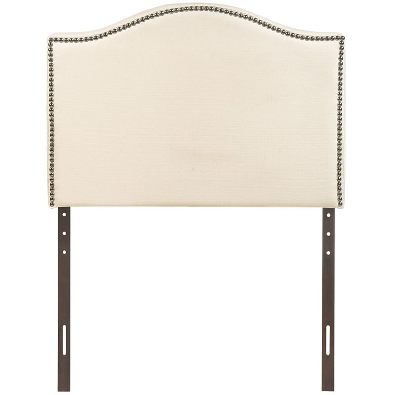Upholstered Twin Panel Headboard in Ivory
