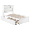 Rosebery Kids Transitional Solid Wood Twin Trundle Platform Bed in White