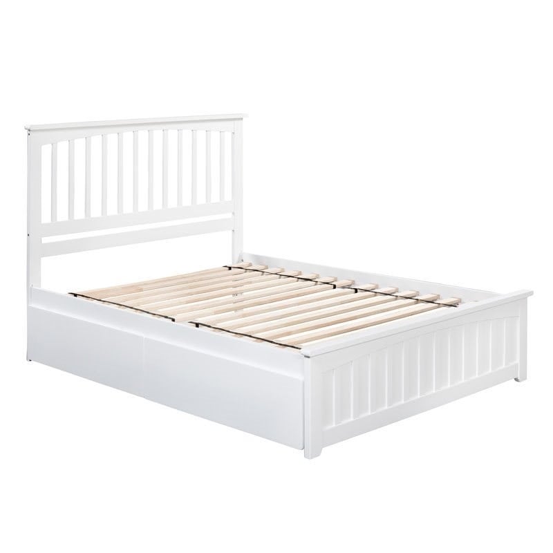 Queen Storage Platform Bed in White