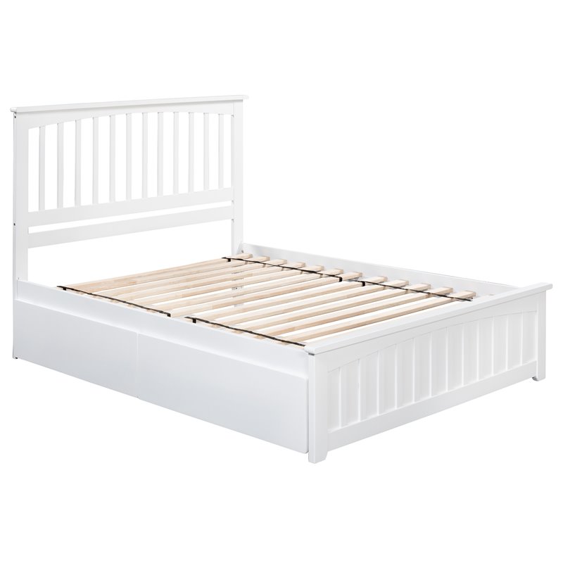 Queen Storage Platform Bed in White