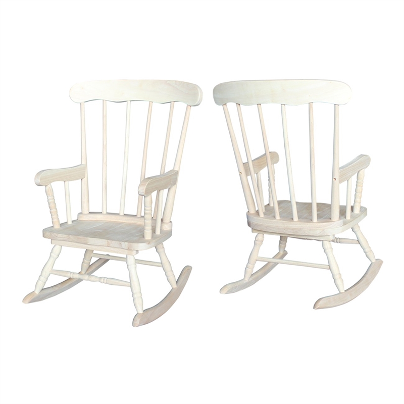 Rosebery Kids Traditional Solid Hardwood Rocking Chair in Natural