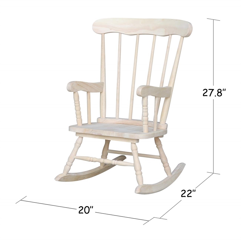 Rosebery Kids Traditional Solid Hardwood Rocking Chair in Natural