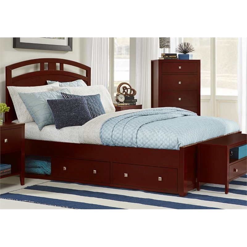 Rosebery Kids Queen Storage Bed In Cherry Rk 1597258