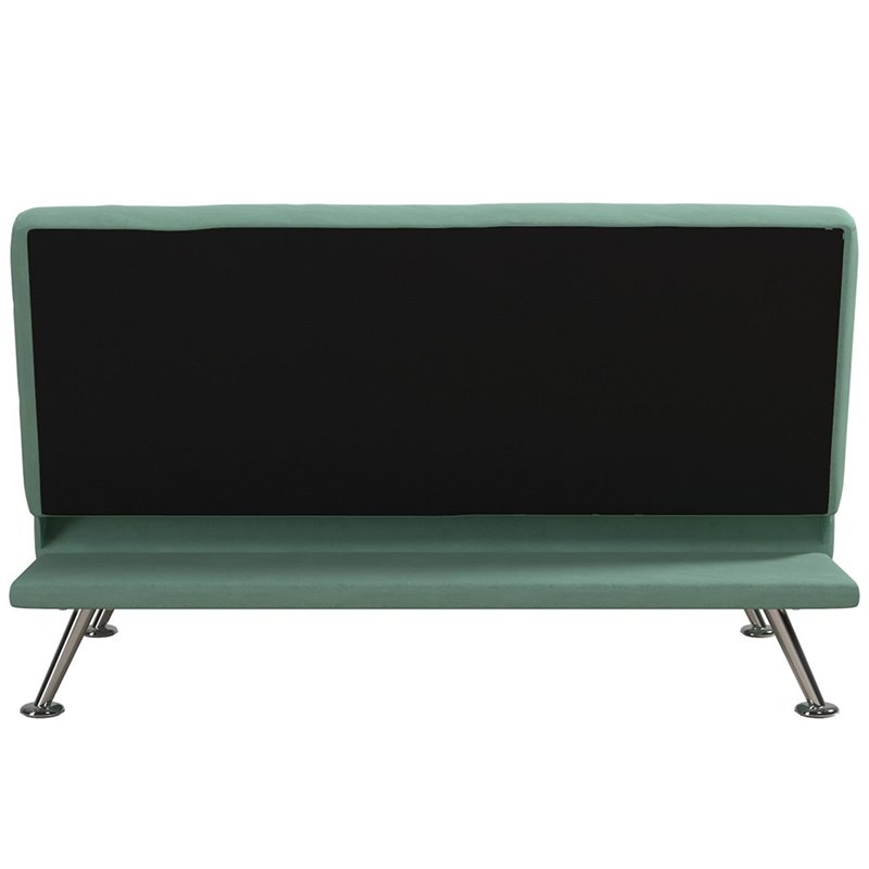 Tufted Sleeper Sofa in Teal and Chrome