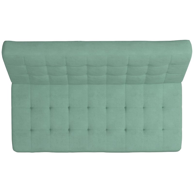 Tufted Sleeper Sofa in Teal and Chrome