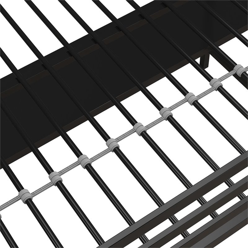Rosebery Kids Full Metal Loft Bed with Desk in Black