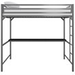 Rosebery Kids Full Metal Loft Bed with Desk in Silver