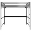 Rosebery Kids Full Metal Loft Bed with Desk in Silver