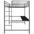 Rosebery Kids Full Metal Loft Bed with Desk in Silver