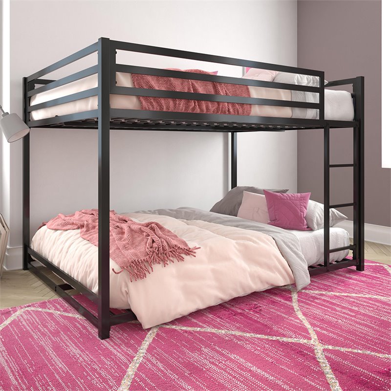 Rosebery Kids Full Over Full Metal Bunk Bed in Black