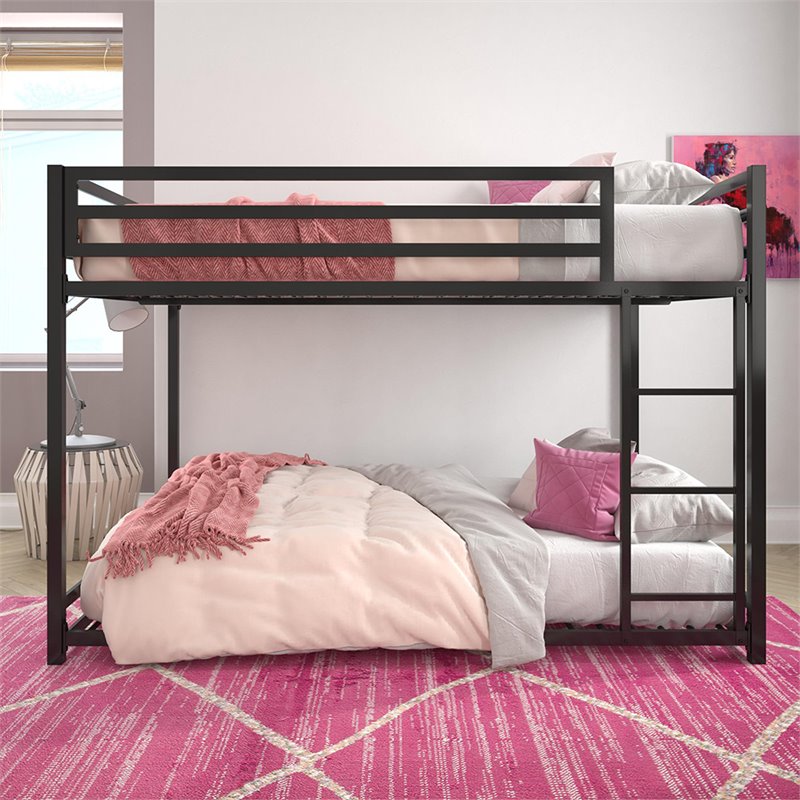 Rosebery Kids Full Over Full Metal Bunk Bed in Black