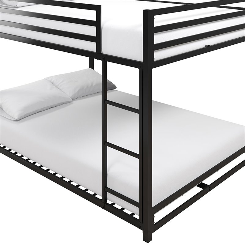 Rosebery Kids Full Over Full Metal Bunk Bed in Black