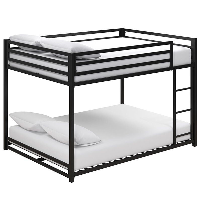 Rosebery Kids Full Over Full Metal Bunk Bed in Black