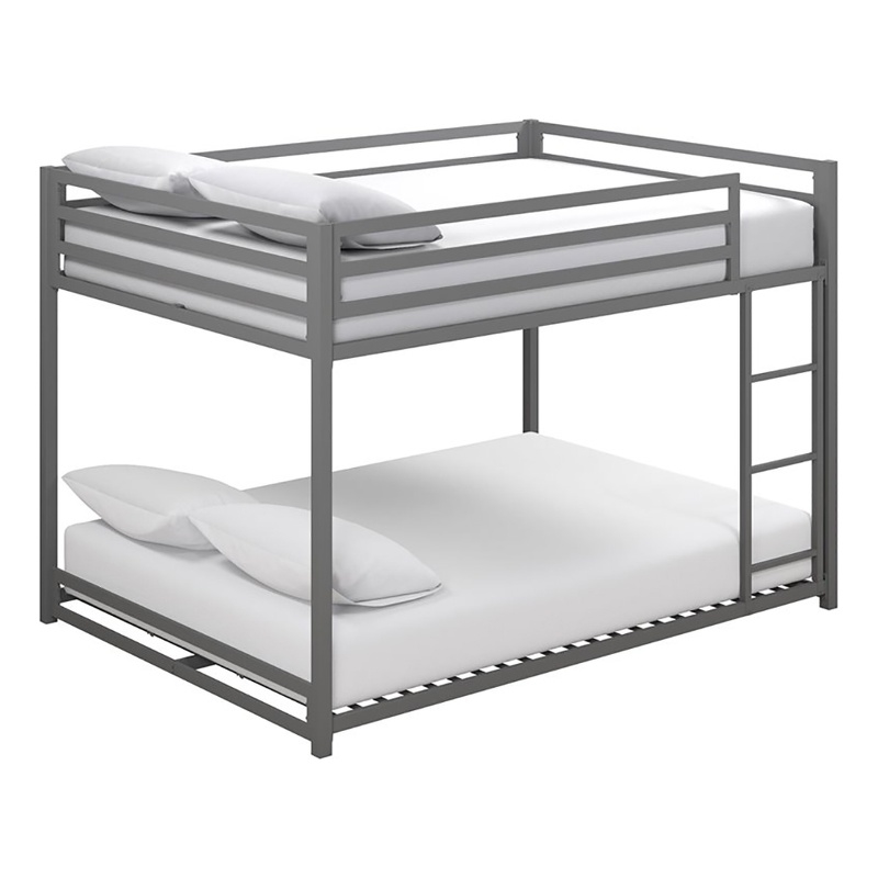 Roseberry Kids Modern Metal Full Over Full Bunk Bed in Silver