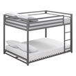 Roseberry Kids Modern Metal Full Over Full Bunk Bed in Silver