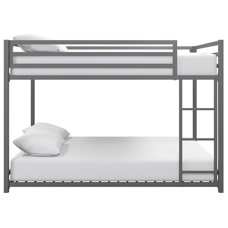 Roseberry Kids Modern Metal Full Over Full Bunk Bed in Silver