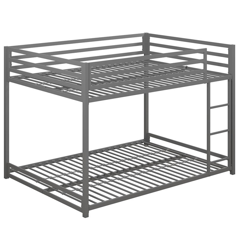 Roseberry Kids Modern Metal Full Over Full Bunk Bed in Silver