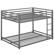 Roseberry Kids Modern Metal Full Over Full Bunk Bed in Silver