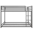 Roseberry Kids Modern Metal Full Over Full Bunk Bed in Silver