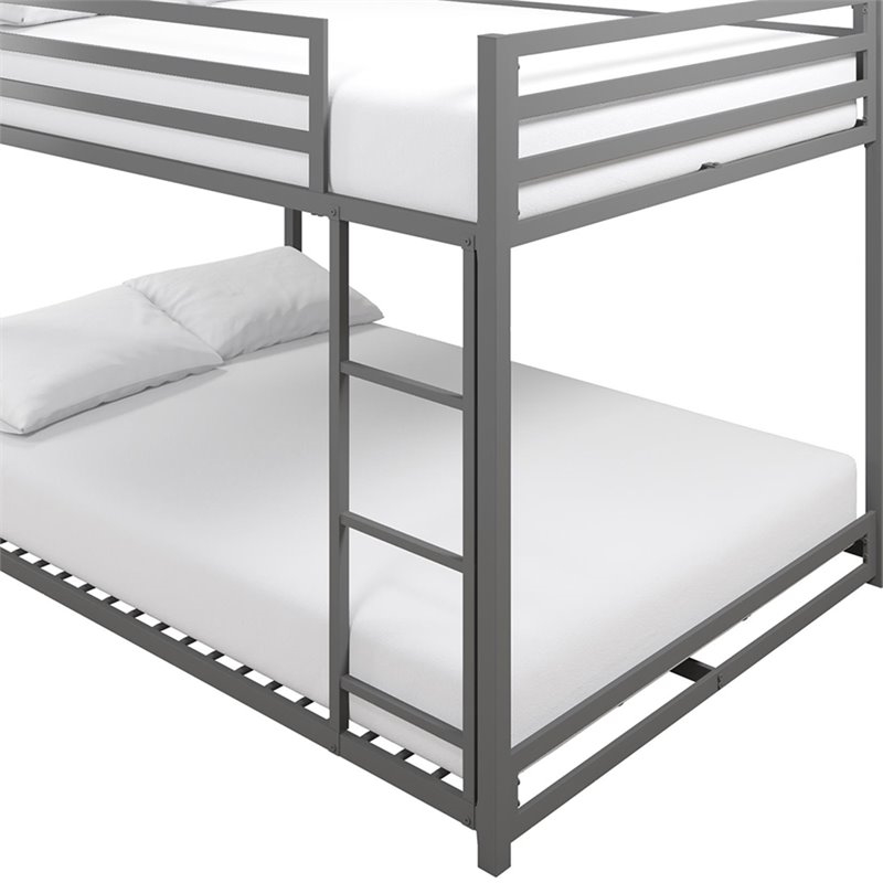 Roseberry Kids Modern Metal Full Over Full Bunk Bed in Silver