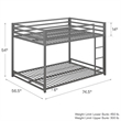 Roseberry Kids Modern Metal Full Over Full Bunk Bed in Silver