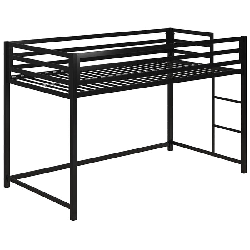 Rosebery Kids Twin Metal Junior Loft Bed in Black