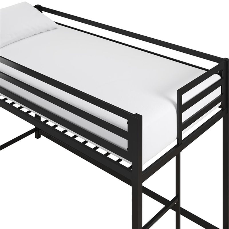 Rosebery Kids Twin Metal Junior Loft Bed in Black