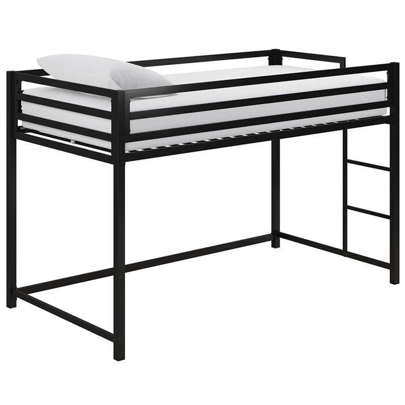 Rosebery Kids Twin Metal Junior Loft Bed in Black