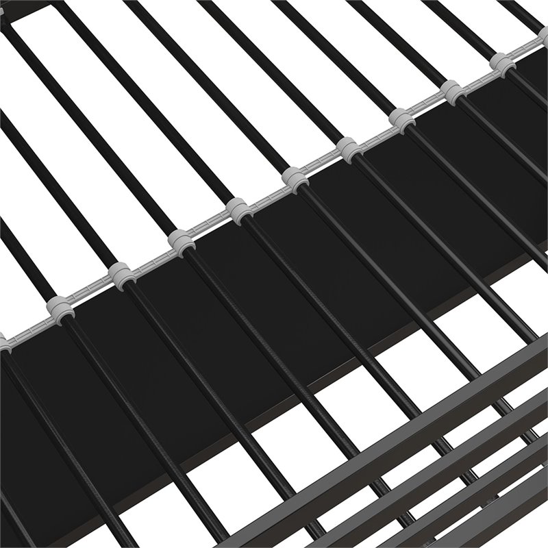 Rosebery Kids Twin Metal Loft Bed with Desk in Black