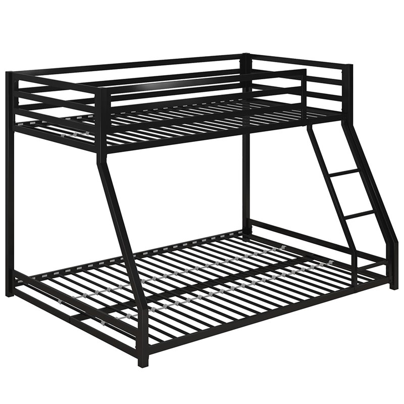 Rosebery Kids Twin Over Full Metal Bunk Bed in Black