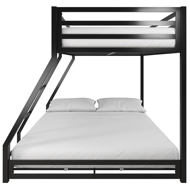 Rosebery Kids Twin Over Full Metal Bunk Bed in Black