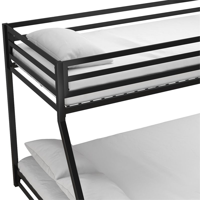 Rosebery Kids Twin Over Full Metal Bunk Bed in Black
