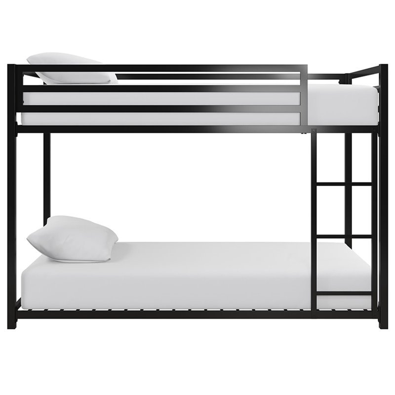 Rosebery Kids Twin Over Twin Metal Bunk Bed in Black
