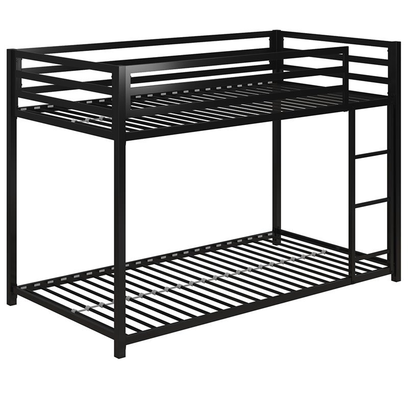 Rosebery Kids Twin Over Twin Metal Bunk Bed in Black