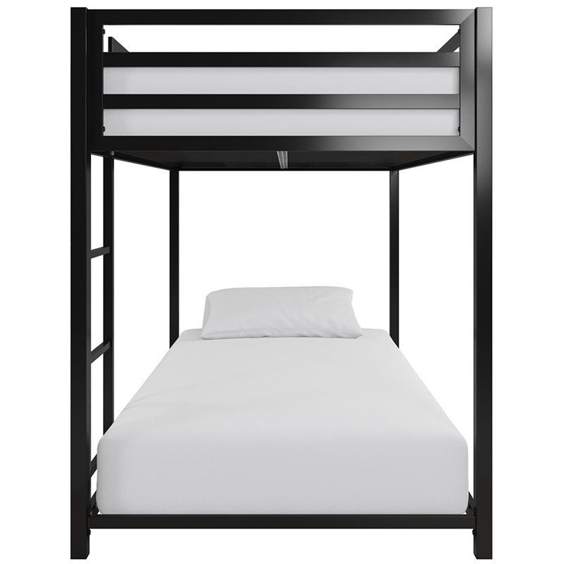 Rosebery Kids Twin Over Twin Metal Bunk Bed in Black
