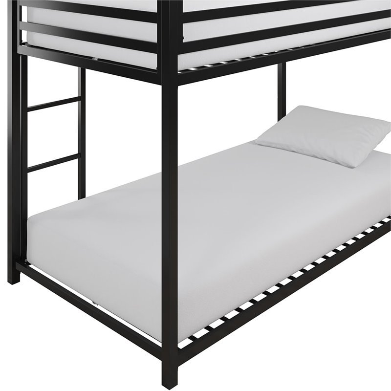 Rosebery Kids Twin Over Twin Metal Bunk Bed in Black
