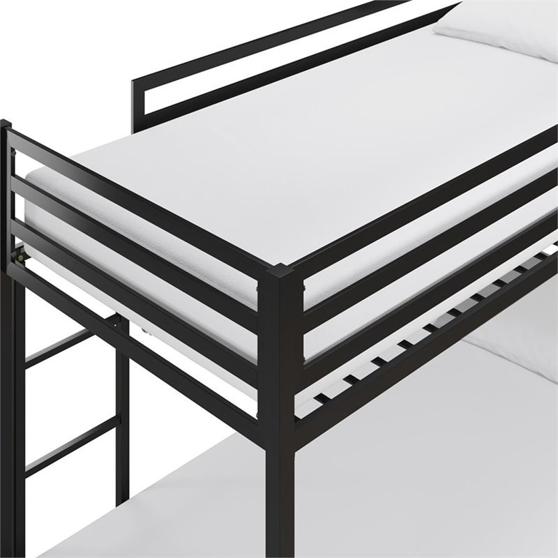 Rosebery Kids Twin Over Twin Metal Bunk Bed in Black