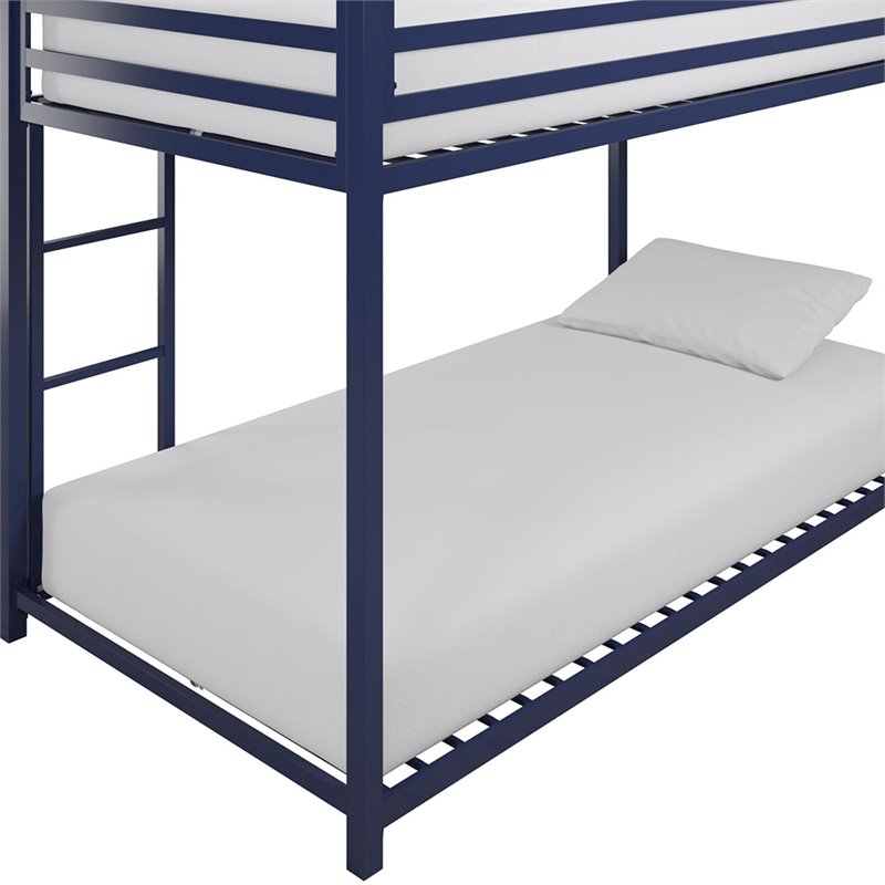 Rosebery Kids Twin Over Twin Metal Bunk Bed in Blue