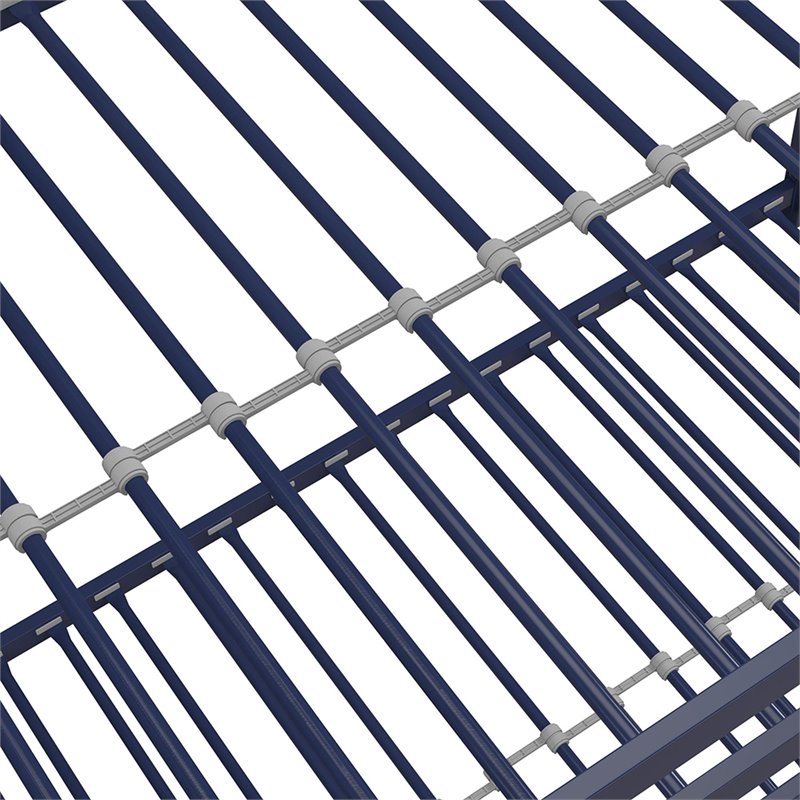 Rosebery Kids Twin Over Twin Metal Bunk Bed in Blue