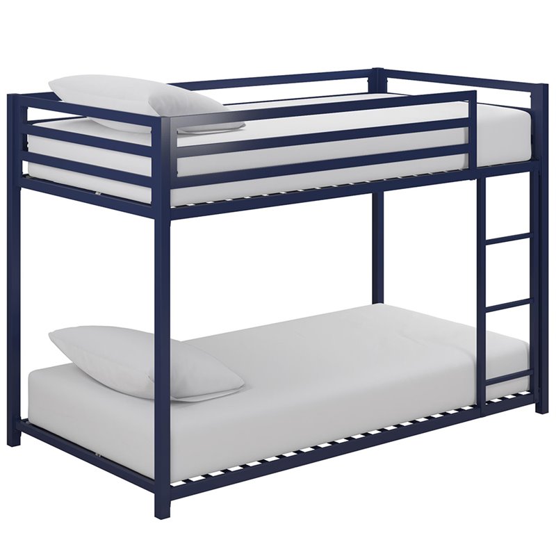 Rosebery Kids Twin Over Twin Metal Bunk Bed in Blue