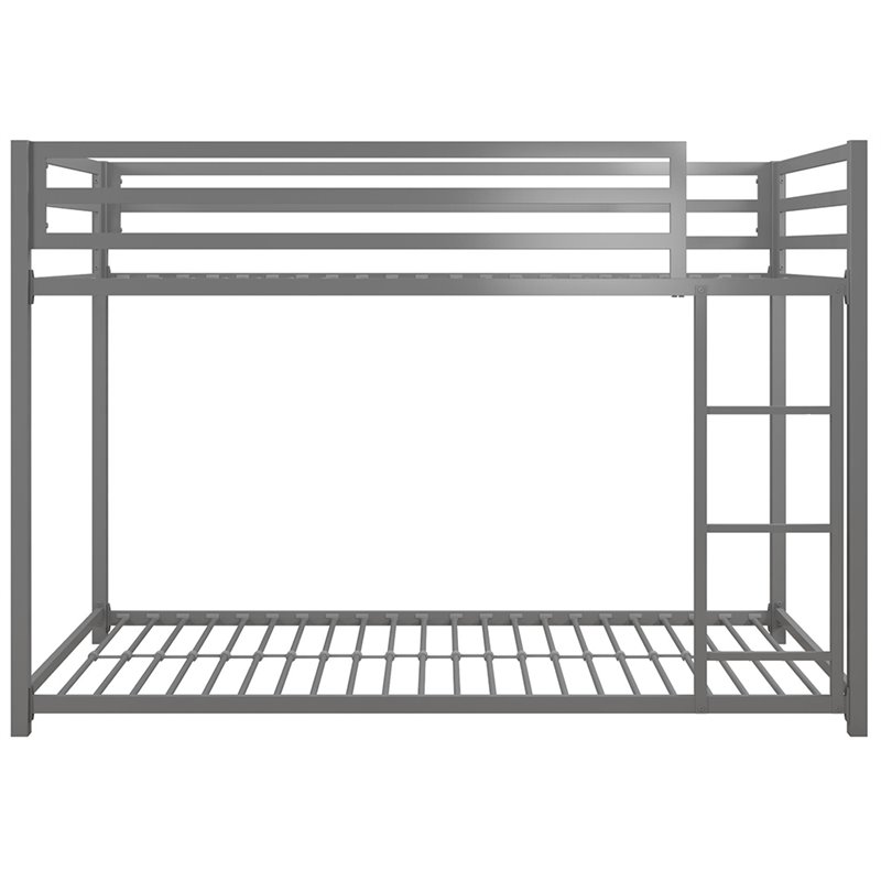 Rosebery Kids Twin Over Twin Metal Bunk Bed in Silver