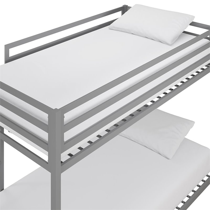 Rosebery Kids Twin Over Twin Metal Bunk Bed in Silver