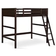 Rosebery Kids Traditional Wood 5-Step Ladder Full Loft Bed in Espresso