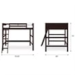 Rosebery Kids Traditional Wood 5-Step Ladder Full Loft Bed in Espresso