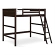 Rosebery Kids Traditional Wood 5-Step Ladder Full Loft Bed in Espresso