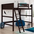 Rosebery Kids Traditional Wood 5-Step Ladder Full Loft Bed in Espresso